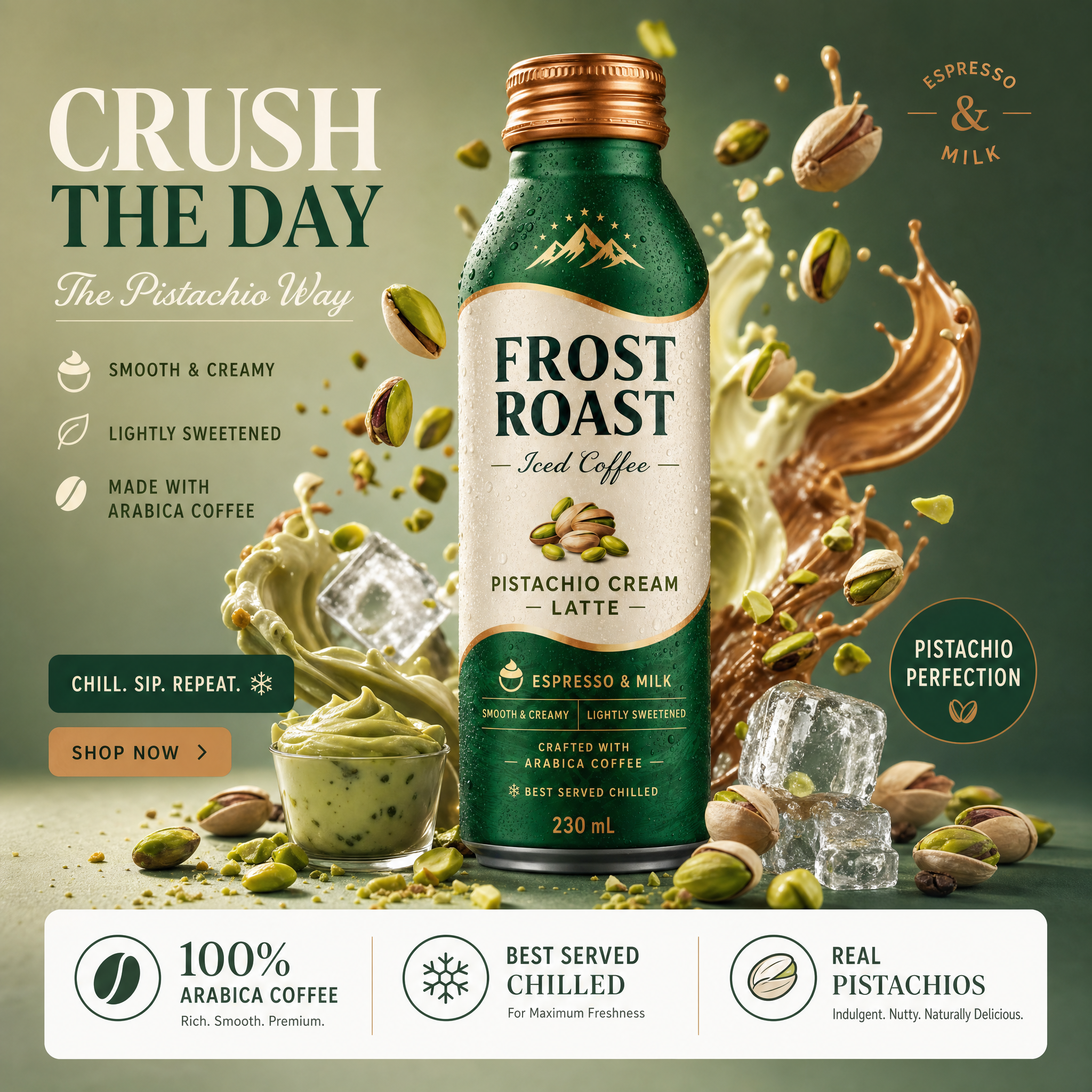 Frost Roast bottle in a dark product spotlight treatment