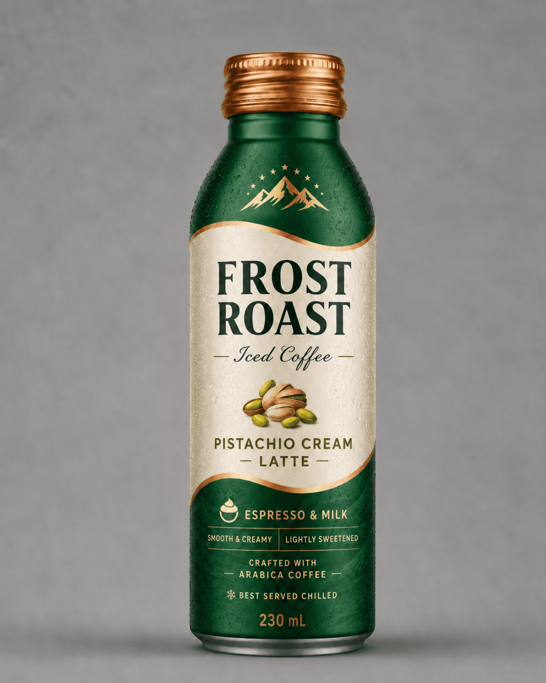 Frost Roast cold brew bottle in a lifestyle table setting